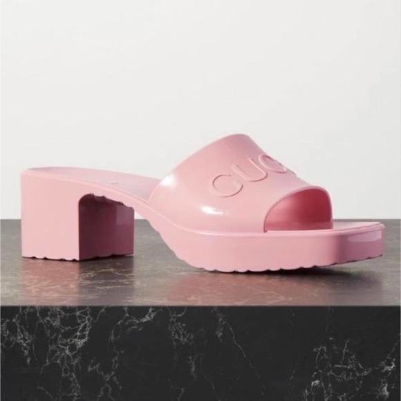 GUCCI logo embossed rubber heels - Picture 2 of 5